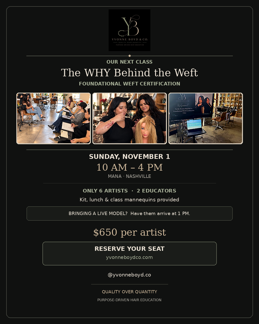 WHY BEHIND THE WEFT Certification - November 1st, 2026